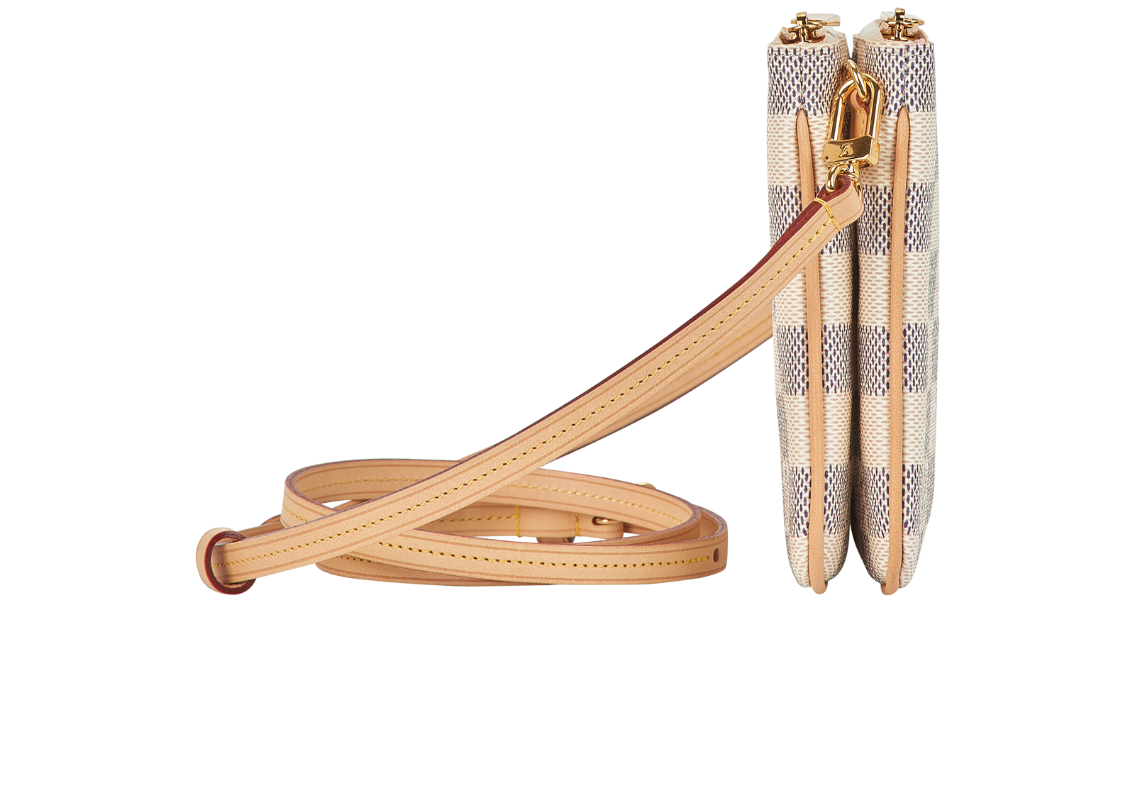 Double Zip Pochette, &pound;795, Handbags, White, Canvas, Side view